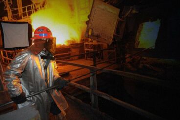 USW steel worker in safety gear