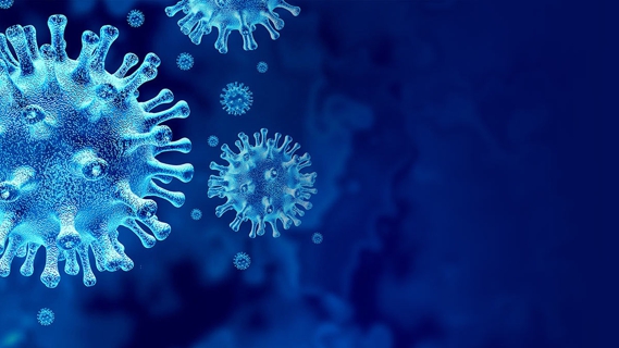 Close-up illustration of Covid virus
