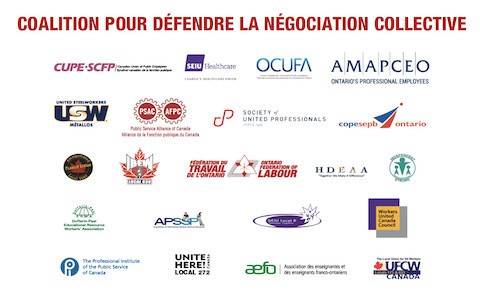Les logos de quelques syndicats de la coalition