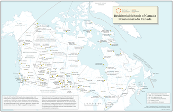 Image : carte des pensionnats du Canada
